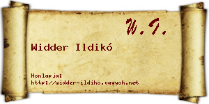 Widder Ildikó névjegykártya