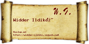 Widder Ildikó névjegykártya