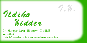 ildiko widder business card
